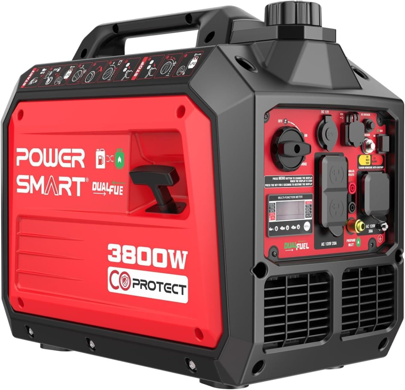 PowerSmart 2500-Watt Portable Inverter Generator, Gas Powered Quiet Inverter with CO Protect, EPA Compliant, Parallel Ready for RV Camping & Home Emergency Power