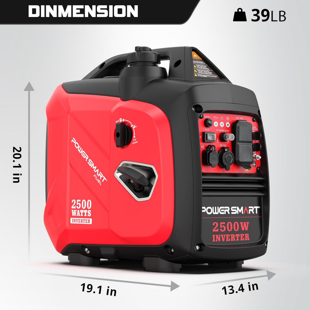 PowerSmart 2500-Watt Portable Inverter Generator, Gas Powered Quiet Inverter with CO Protect, EPA Compliant, Parallel Ready for RV Camping & Home Emergency Power
