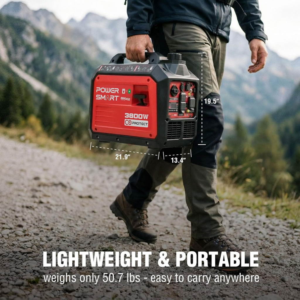 PowerSmart 2500-Watt Portable Inverter Generator, Gas Powered Quiet Inverter with CO Protect, EPA Compliant, Parallel Ready for RV Camping & Home Emergency Power