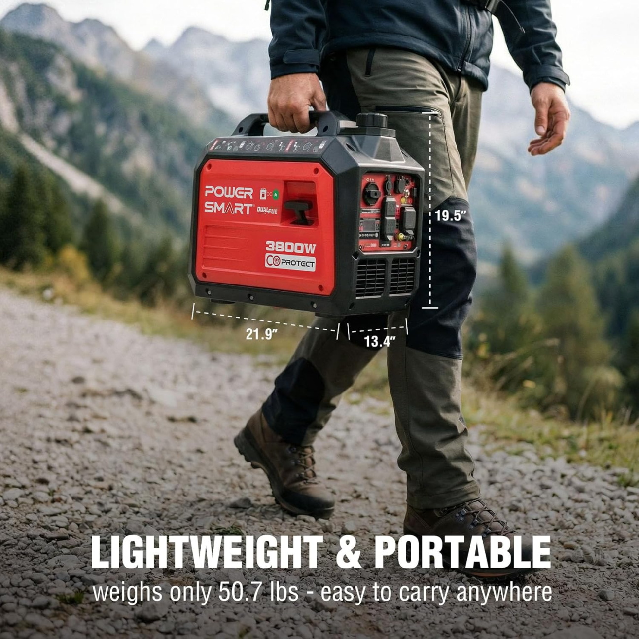PowerSmart 2500-Watt Portable Inverter Generator, Gas Powered Quiet Inverter with CO Protect, EPA Compliant, Parallel Ready for RV Camping & Home Emergency Power